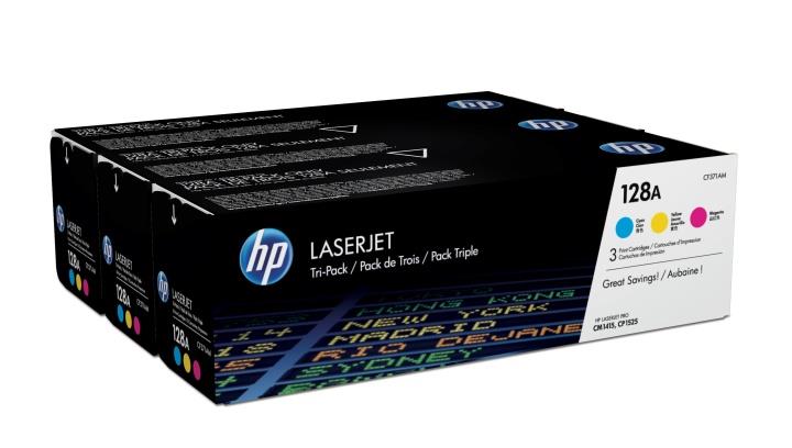 114972 HP CF371AM Toner HP CF371AM 128A C/M/Y (3) 